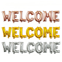 Ballons de bienvenue en or et argent de 16 pouces, ballons en feuille métallique, lettres en ballons, décorations de fête pour anniversaire