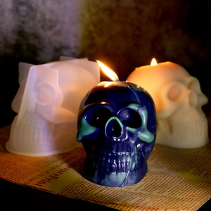 Halloween Terror <strong>Skull</strong> Series 3D Silicone Mold <strong>Candle</strong> Mold <strong>Skull</strong> king Aromatherapy Wax Mould <strong>Candle</strong> Making Supplies - Product Image 2