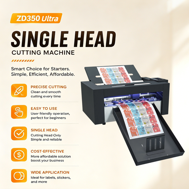 ZD350Ultra Single Head Auto Feed Label Cutting Machine Suitable for Post-printing with WIFI USB Interface Label Cutting Machine