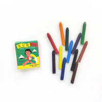 Crayones de Cera para Dibujo Artístico No. 66, Ecológicos, No Tóxicos, con Certificación CE, Juego de 12 Colores en Caja, para Niños