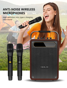 IHOMELIFEオールインワンカラオケスピーカーデュアルマイク入力リモコンプロフェッショナルオーディオポータブルデザインカラオケシステム - Product Image 6