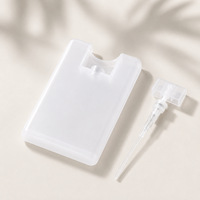 Flacon vaporisateur plat de 20 ml en plastique PP blanc/noir, format carte de crédit, pour parfum de poche, mini-bouteille à pression