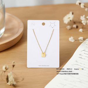 Collana con Ciondolo a Forma di Lettera T in Acciaio Inossidabile 12x14cm, Gioielli alla Moda - Product Image 2