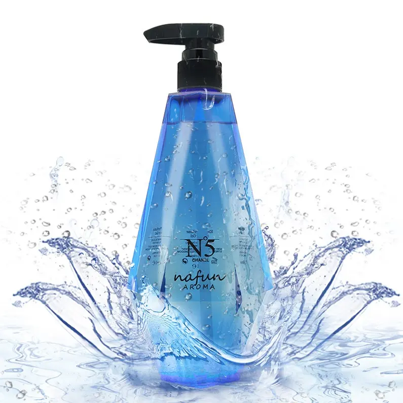 Oem private label hidratante clareamento nutritivo luxo romântico elegante N5 perfume azul corpo chuveiro gel loção
