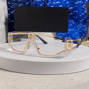 <span class=keywords><strong>2025</strong></span> phong cách mới kim loại Kính mát quá khổ unisex một mảnh thiết kế lấy cảm hứng từ kính - Product Image 2