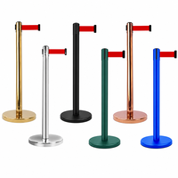 Poteau de guidage rétractable en acier inoxydable avec bande, plusieurs couleurs, pour hall de banque et salle d'exposition