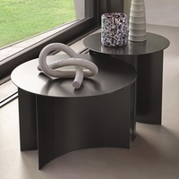 Table basse en acier de style italien minimaliste, durable et compacte, pour salon, style Wabi-sabi moderne, aucun assemblage requis