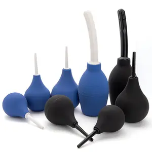 Black blue silicone ball vagina anal cleaner douch Unisex Anal Douche