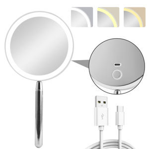 Support OEM ODM Customization Travel Makeup <strong>Mirror</strong> Portable LED Lights Metal Single Sides <strong>Handheld</strong> <strong>Mirror</strong> Compact Pocket <strong>Mirror</strong> - Product Image 5