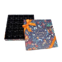 Boîte en carton rigide de luxe personnalisée de 25 chocolats avec insert, emballage de boîtes cadeaux en papier de bonbons de truffe