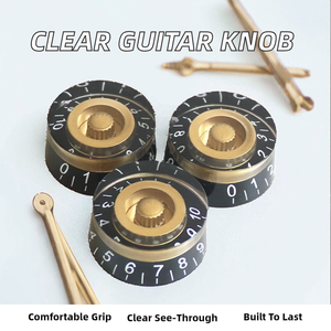 Perilla de Control de Volumen Transparente Negra para <span class=keywords><strong>Guitarra</strong></span> Eléctrica - Product Image 2