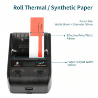 Imprimante thermique portable mini HAILE 58 mm avec batterie, imprimantes à codes-barres, machine d'étiquetage de câbles pour salle informatique