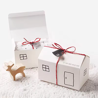Brown & White House Design Cookie Box LOGO personnalisable pour collations Biscuits DIY Party Favors Emballage alimentaire