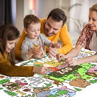 Tapis de coloriage éducatif pour enfants, motif animaux du zoo, à colorier soi-même, pour activités artistiques et créatives