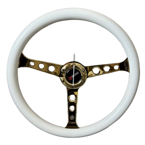 Volant de course pour simulateur de conduite, volant de drift, personnalisé, 15 pouces, 380 mm, ABS, poignée blanche, support doré - Product Image 1