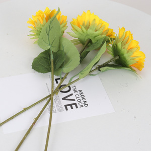 <b>Artificial</b> Sunflower Single <b>Stem</b> Silk Flower High Simulation Decorative Ornament For Home Office Wedding Photography Props - Product Image 4