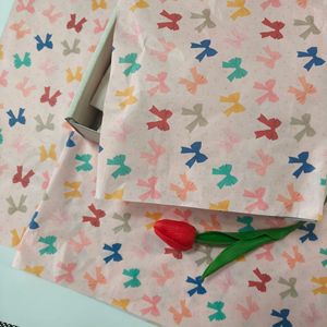 Floral and Bow <b>Pattern</b> Tissue <b>Paper</b> Gift Wrapping Sheets Eco-Friendly Art <b>Paper</b> for Crafting and Packaging - Product Image 4