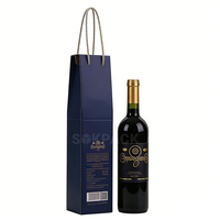 Caja de Regalo Ecológica Personalizada para una Sola Botella de Vino, de Papel Kraft Rígido, con Ventana y Asa, Hecha con Materiales Reciclados, Portátil, para Bebidas Energéticas
