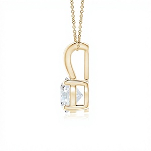 0.50 Ct Lab Grown Diamond Solitaire <b>Pendant</b> Necklace 925 Sterling Silver & 14K <b>Solid</b> <b>Gold</b> OEM ODM Wholesale Supplier - Product Image 2
