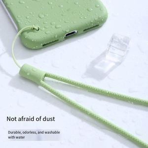 Short Liquid Silicone Phone Lanyard with <b>Braided</b> Texture Pattern Anti-Lost Wrist Strap Mobile Phone Charm for Women Men - Product Image 3