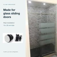 Kit de quincaillerie de porte de douche moderne en acier inoxydable de haute qualité, accessoires de salle de bain, roulettes pour porte coulissante pour hôtel