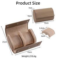 Étui de rangement pour montres, 2 emplacements, portable, luxe, en cuir PU, personnalisable avec logo, boîte de rangement pour montres
