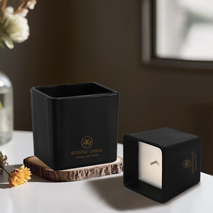 <span class=keywords><strong>Bougeoir</strong></span> en verre noir de luxe 8oz Vente en gros <span class=keywords><strong>fait</strong></span> <span class=keywords><strong>maison</strong></span> aromathérapie - Product Image 5