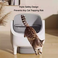 Bac à litière automatique pour chat, bac à litière autonettoyant 65L, toilette intelligente avec application, contrôle des odeurs, anti-pincement pour plusieurs chats