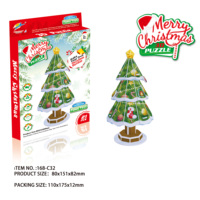 HTL Vente en gros de puzzles en papier 3D, décoration d'Halloween et de Noël, jouet éducatif DIY, assemblage pour enfants, château fantôme, modèle d'arbre de Noël