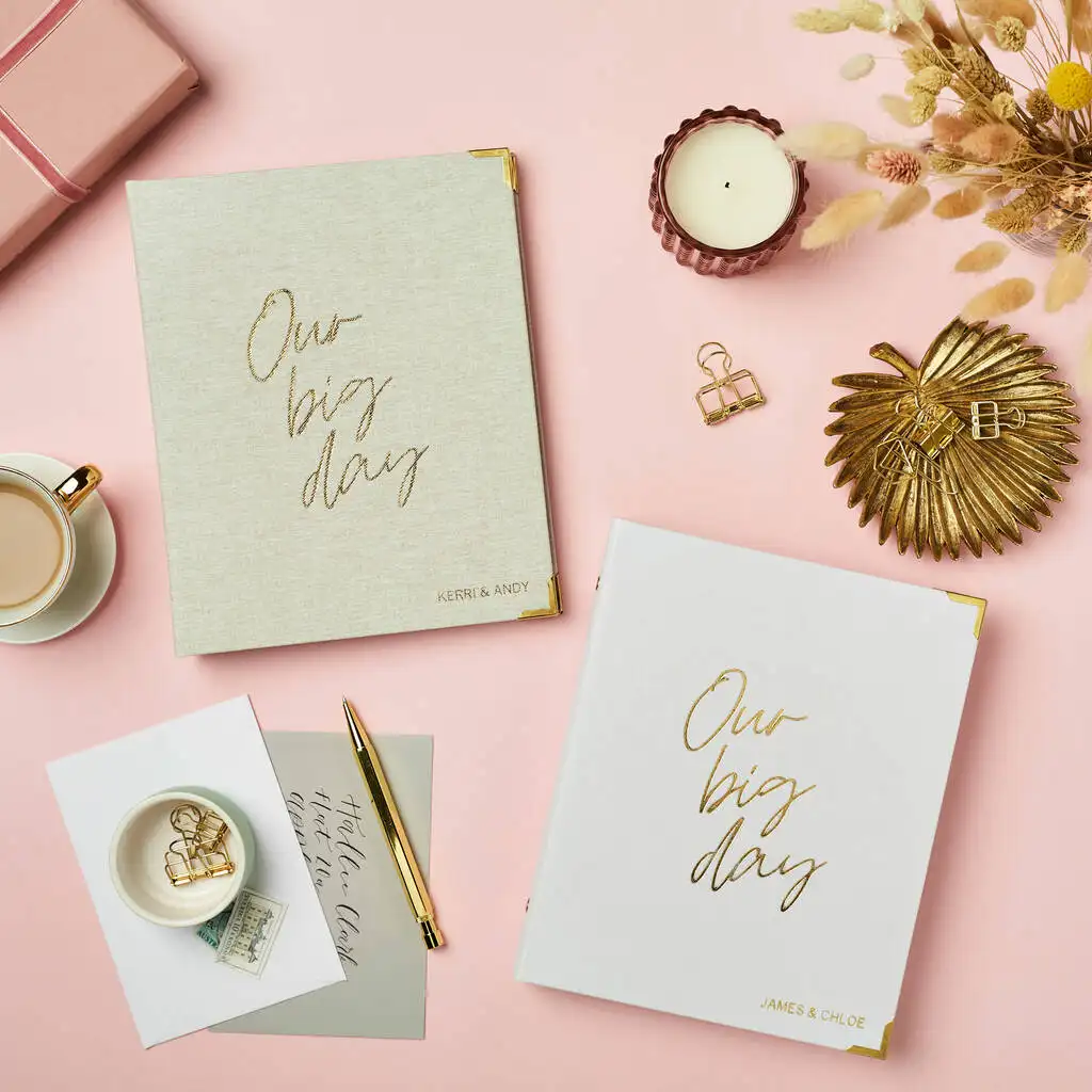 Luxury Customized Happy Day Premium Wedding Planner Book Calendar with Checklist Engagement Gift For Brides Wedding