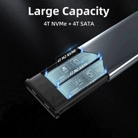 Caja para SSD de Doble Bahía para M.2 NVME PCIe NGFF SATA, Protocolo Dual Tipo C 10Gbps, Carcasa Externa para Disco Duro SSD M2