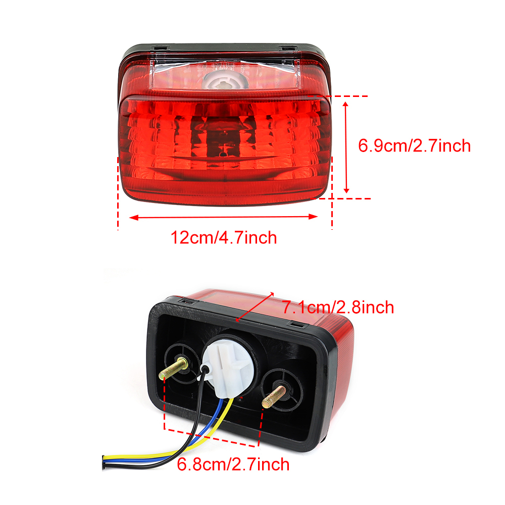 Rear Taillight Lens & Bulb Assembly For Yamaha Banshee Blaster (2002-2006) – Red Brake Light