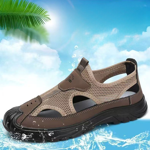 Sandales d'été respirantes pour hommes chaussures polyvalentes semelles souples chaussures <span class=keywords><strong>Shox</strong></span> d'extérieur chaussures de sport en maille perforée à la mode - Product Image 1