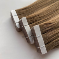 Extensions de cheveux à bandes adhésives invisibles 2026, en cheveux Remy vierges chinois, lisses et soyeux, blond cendré, sans nœuds