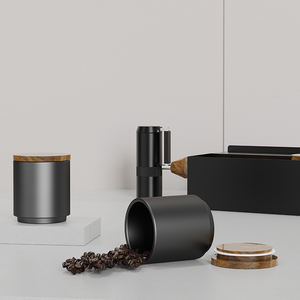 Contenitore in ceramica per chicchi di caffè con coperchio in legno bottiglie e <span class=keywords><strong>barattoli</strong></span> per la conservazione degli alimenti <span class=keywords><strong>barattoli</strong></span> da cucina <span class=keywords><strong>Vintage</strong></span> sostenibili DHPO - Product Image 3