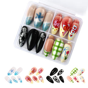 Venta al por mayor de Halloween de prensa en las uñas 4 diseños/caja de uñas postizas con diseños sangrientos Web aterrador gótico acrílico <span class=keywords><strong>Terror</strong></span> Nails 96PCs - Product Image 5