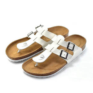 Outdoor beach cork sandals Designer men's casual slippers Beach <b>flat</b> leather slides Slippers Breathable men's slides slippers - Product Image 1