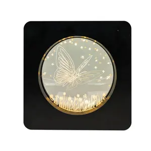 Butterflies Dynamic Vivid 3D Frame Night Light 5V Rechargeable Night Lamp Best Unique Client Holiday Gift