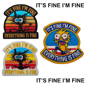 Va <span class=keywords><strong>bene</strong></span>, va tutto <span class=keywords><strong>bene</strong></span>, è un bel ricamo di colori arcobaleno divertente espressione ansiosa toppa divertente per la borsa cappello fai da te giacche da cucire - Product Image 2