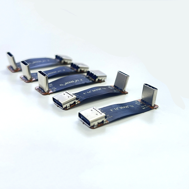 60W 90 Degree 40mm Male to Female USB C FPC FFC FPV Cable ultra Slim USB3.1 10Gbps 4K@60Hz Type C Flat Cable