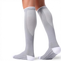 Chaussettes de compression tricotées pour femmes et hommes 20-30 mmHg, soutien de la circulation, motif uni, hauteur genou, ODM, 72,1 % polyamide, 18,4 % polyester