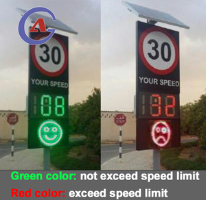 Solar LED Traffic Vehicle Activated Driver Feedback Radar <strong>Speed</strong> Limit Sign with Numbers and Smiley Face - Product Image 5