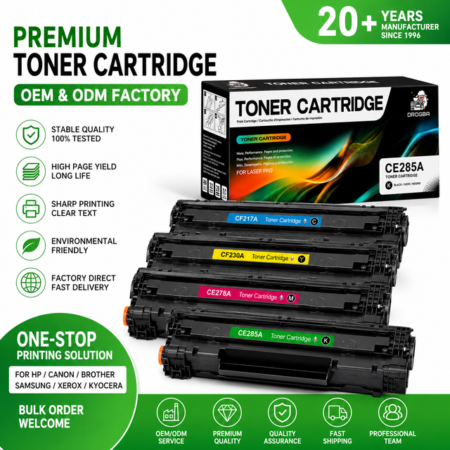 DROGBA Compatible HP 12A 05A 85A 19A 106A 107A Full Toner Cartridge | OEM Laser Printer Toner Cartridge Factory Wholesale