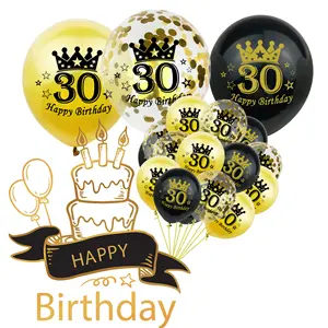 15 piece set 30 40 50 years old sequins confetti transparent balloon adult birthday balloon party decoration