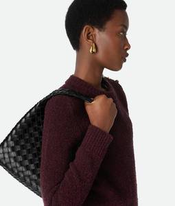 Bottega BV Travel Campana Shoulder Bag with Archival Silhouette in Supple Intrecciato Leather Featuring a Tie Closure Veneta - Product Image 5