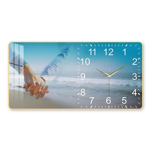 <span class=keywords><strong>Reloj</strong></span> de Pared con Pintura Artística de Escena Tropical de Playa - <span class=keywords><strong>Reloj</strong></span> de Pared con Marco de PVC para Decoración de Sala de Estar - Product Image 1