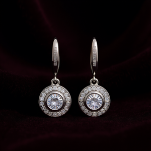 Orecchini di Diamanti Ressheautod in Oro Bianco, Taglio Brillante Rotondo, Colore G, Diamanti Naturali, Gioielli Classici da Sposa per Donne - Product Image 2