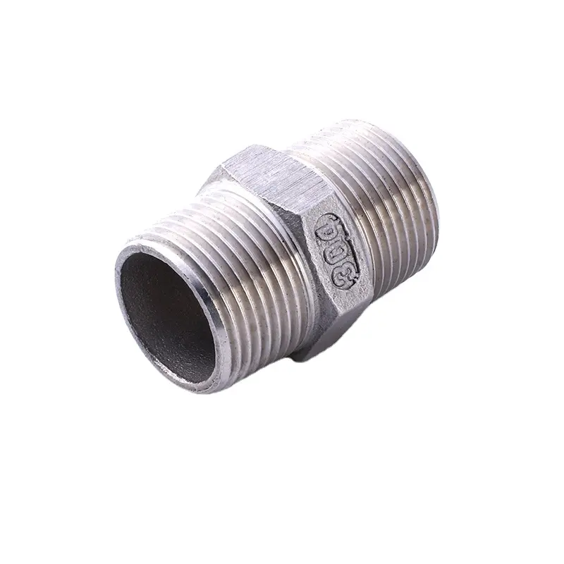 Stainless Steel Male Hexagon Screw Threaded Both Ends Nipple