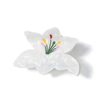 Siywina – Nouvelle série florale écologique : Pince à cheveux personnalisable en acétate motif lys pour femme, usage quotidien