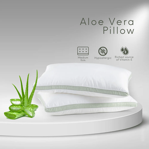 Almohadas de Soporte Cervical Oblongas Saint Glory de Espuma Viscoelástica Sólida 200TC con Diseño de <span class=keywords><strong>Aloe</strong></span> <span class=keywords><strong>Vera</strong></span>, Amigables con la Piel, Anti-Ronquidos y Ecológicas - Product Image 2